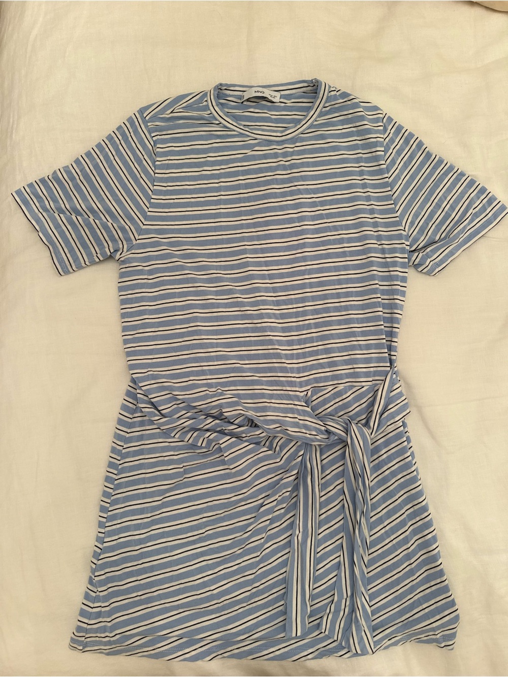 Mango SHORT STRIPED DRESS WITH KNOT - Picture 3 of 7